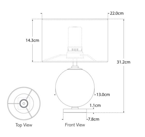 Lampa stołowa Elsie 12" projektu Kate Spade New York