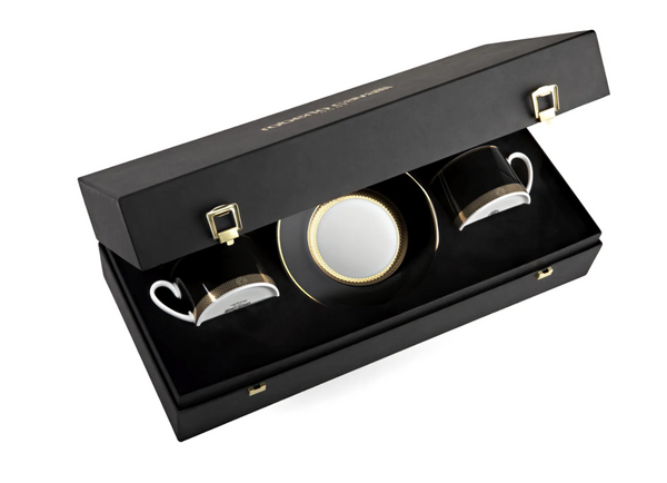 Zestaw dwóch filiżanek do herbaty Roberto Cavalli Home, z kolekcji Python Black   