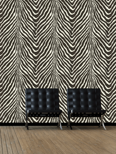 Bartlett Zebra-Charcoal Ralph Lauren Home wallpaper, from the Penthouse collection 