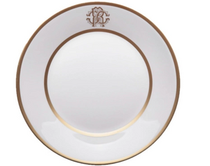 Set of six Roberto Cavalli Home soup plates, from the Silk (Gold) collection