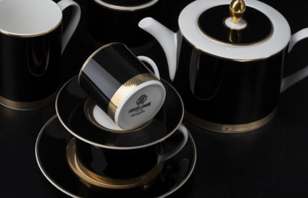 Set of two teacups Roberto Cavalli Home from the Python Black collection