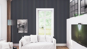 Ralph Lauren Home Palatine Stripe-Midnight Wallpaper