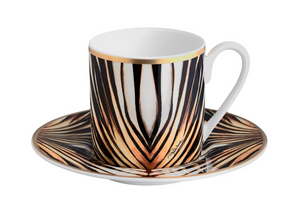 Zestaw dwóch filiżanek do kawy marki Roberto Cavalli Home, z kolekcji Ray of Gold