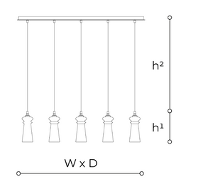Lampa wisząca Licio 2296/L5 marki Italamp