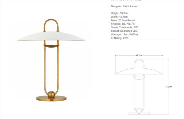 Lampa stołowa Ralph Lauren Home Cara