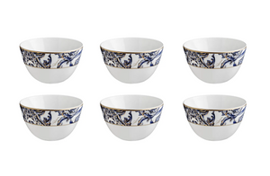 Set of six rice bowls from the Roberto Cavalli Home Azulejos collection