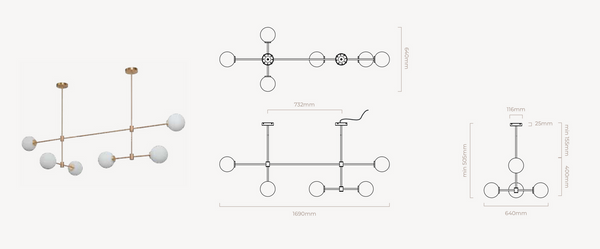 Trevi chandelier by CTO Lighting
