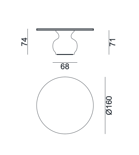 Moon 36 table by Gervasoni 1882