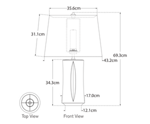 Lampa stołowa bezprzewodowa Figlia 28" projektu Julie Neill