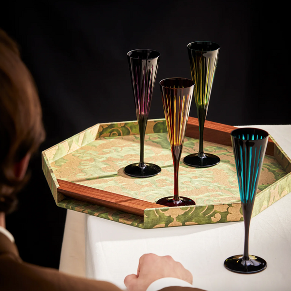 Zestaw czterech kieliszków do szampana L'Objet z kolekcji Prism