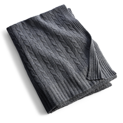 Koc kaszmirowy Ralph Lauren Home, z kolekcji Cable Cashmere (Charcoal)
