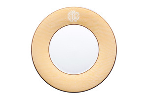 Zestaw sześciu talerzy obiadowych Roberto Cavalli Home, z kolekcji Lizzard (Gold)