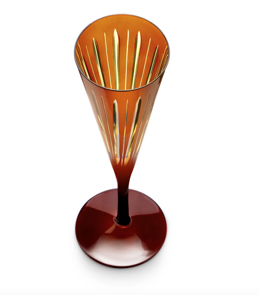 Set of four L'Objet champagne glasses from the Prism collection