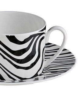 Set of six Roberto Cavalli Home tea cups, from the Zebrage collection