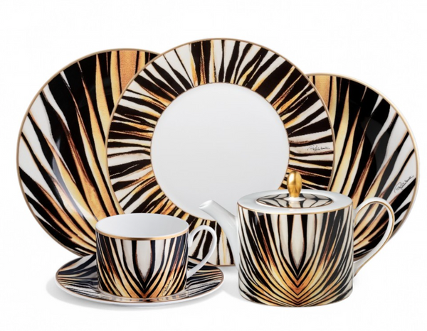 Zestaw sześciu miseczek do ryżu Roberto Cavalli Home, z kolekcji Ray of Gold