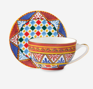 Dolce&Gabbana's porcelain for cappuccino set, Carretto Siciliano