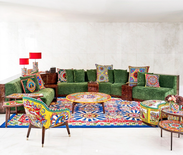 Dolce&Gabbana velvet cushion, Carretto Siciliano