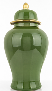 Large Olive Gold Jar Vase 
