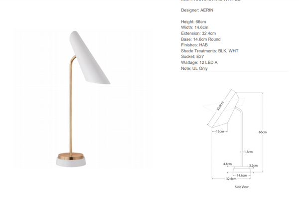 Lampa stołowa Aerin Franca Single