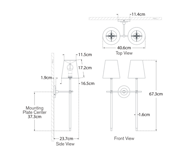 Kinkiet Bryant Large Double projektu Thomas O'Brien marki Visual Comfort