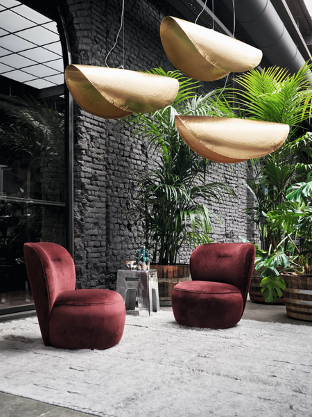 Brass 96 pendant lamp in gold by Gervasoni 1882