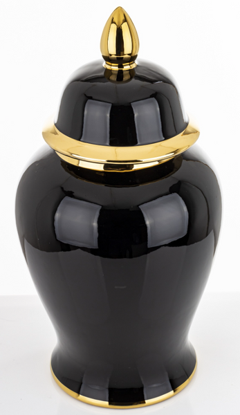 Vase L black and gold