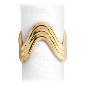 Set of four L'Objet napkin rings, Ripple