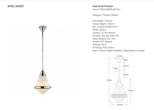 Lampa wisząca Thomas O'Brien Gale Small marki Visual Comfort