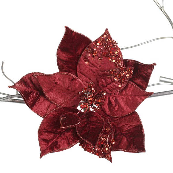 Christmas ornament-Star of Bethlehem red with glitter