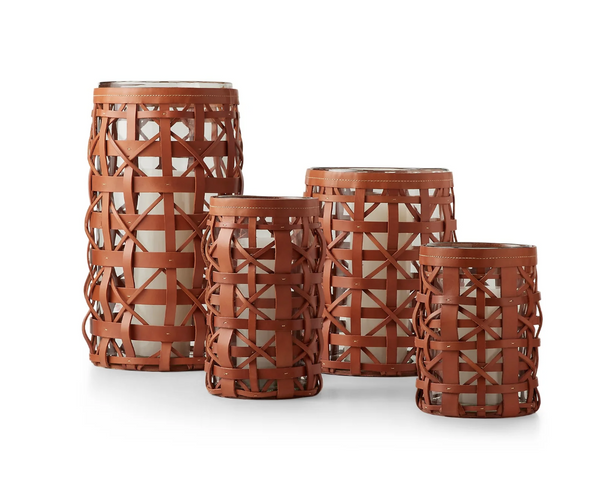 Preston Woven Leather Medium lantern by Ralph Lauren Home