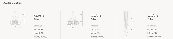 Pulsa 439/S15 chandelier by Italamp