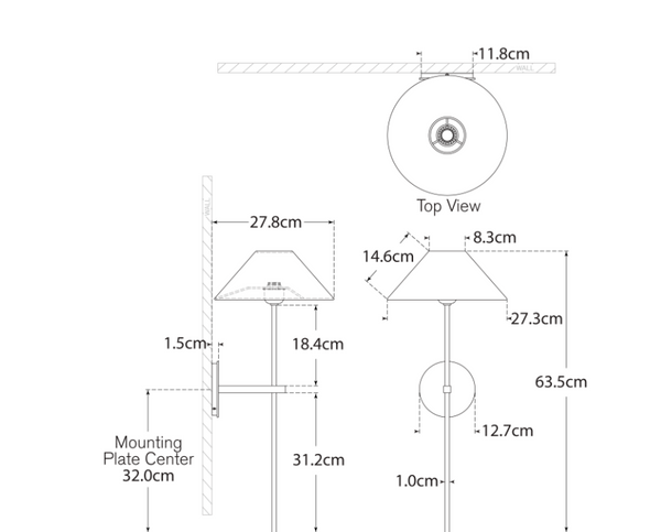 'Hackney 25' wall lamp designed by J. Randall Powers