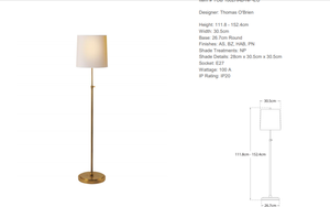 Lampa podłogowa Bryant projektu Thomas O'Brien marki Visual Comfort