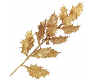 Christmas decoration - a glittering holly branch