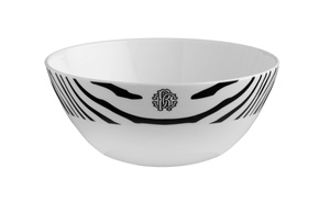 Set of six Roberto Cavalli Home soup bowls, from the Zebrage collection