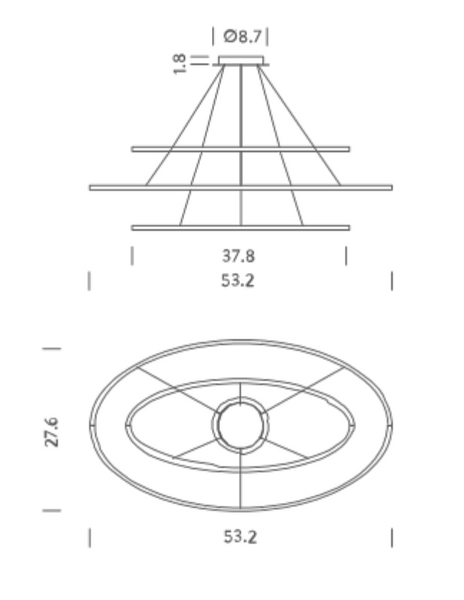 Lampa wisząca Ellisse Triple marki Nemo Lighting