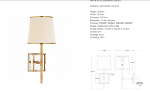 Kinkiet Kate Spade New York Bradford marki Visual Comfort