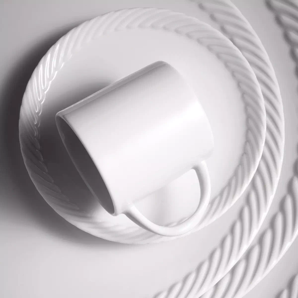 Talerz obiadowy L'Objet, z kolekcji Corde (White)