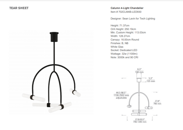 Sean Lavin Calumn 4 Chandelier