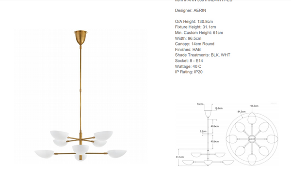 Aerin Graphic Large Chandelier by Visual Comfort