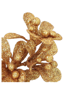 Christmas decoration - a sprig of glittering mistletoe