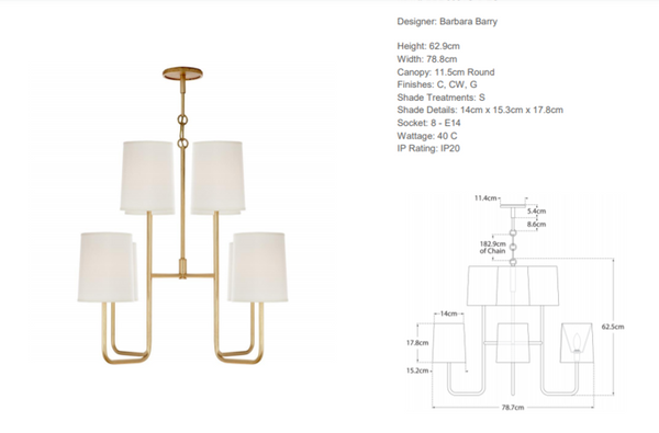 Barbara Barry Go Lightly Chandelier Visual Comfort brand