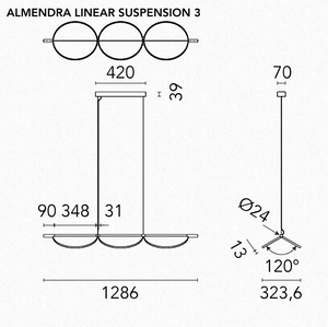 Almendra Linear pendant lamp by Flos
