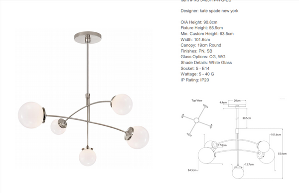 Kate Spade New York Prescott Medium Chandelier