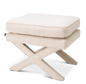 Cordoba Bouclé cream pouffe by Eichholtz