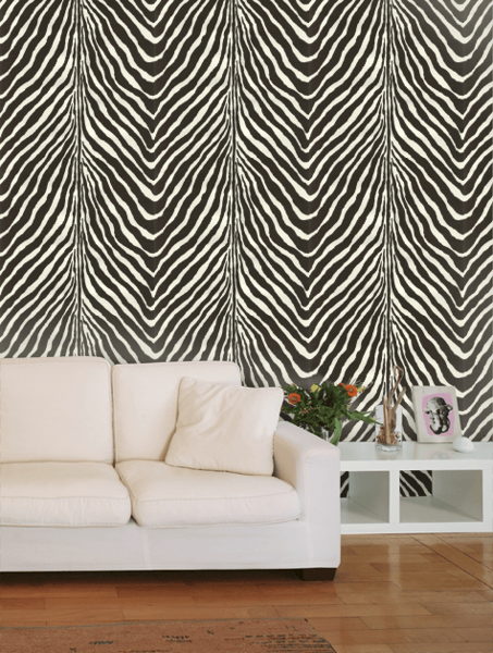 Bartlett Zebra-Charcoal Ralph Lauren Home wallpaper, from the Penthouse collection
