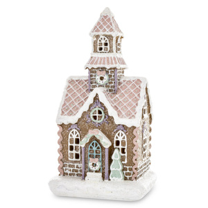 Christmas LED small gingerbread house with a square base