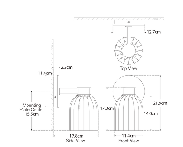 Asalea Single wall lamp by Aerin