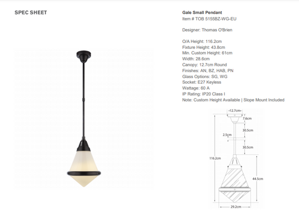 Lampa wisząca Thomas O'Brien Gale Small