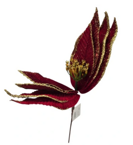 Christmas decoration - poinsettia with gold glitter